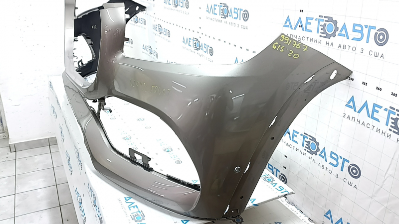 Bare front bumper Mercedes X167 GLS 450 20-23 for parking sensors and Park Assist, silver, scratches, non-standard holes, dent