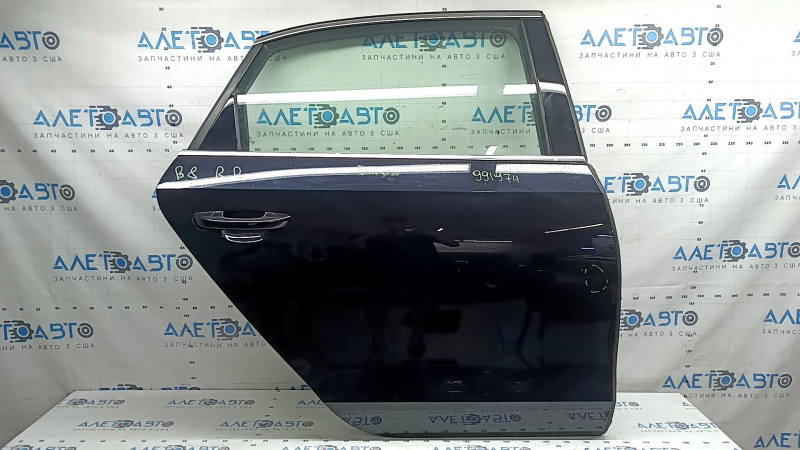 Door assembly rear right VW Passat b8 16-19 USA black LC9X, butt, painted 0.20