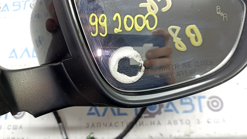 Right side mirror assembly VW Passat b8 16-18 USA 10+2 pins, turn signal, BSM, heated, black, glass in glue