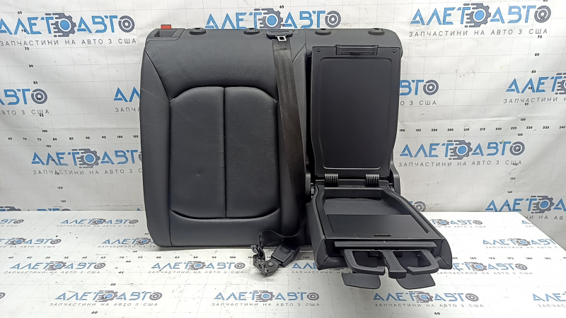 Backrest of the rear row of seats, 2nd row, right, Audi A3 8V 17-20 4d, black leather, with armrest, belt and latch