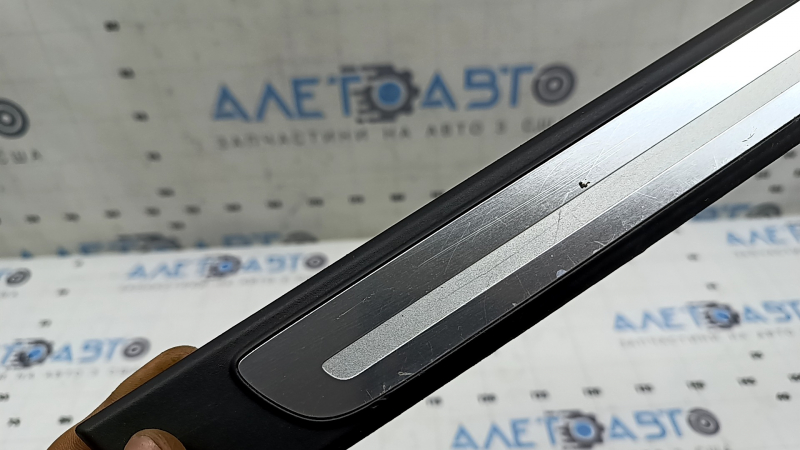 Outer front left door sill trim for Audi A3 8V 17-20 4d, black with chrome insert, scratches, dents