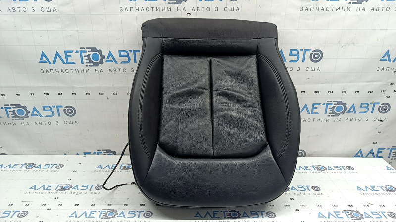 Audi A3 8V 15-20 4d, 5d passenger seat cushion upholstery, black leather, heated, worn