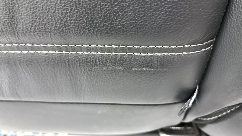Back of the rear row of seats, 2nd row, left, Ford Escape MK3 13-19, black leather, with belt and armrest, dented, worn, needs cleaning