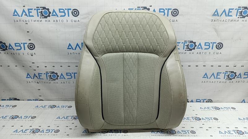 BMW X7 G07 19-22 passenger seat back upholstery, Elfenbein-Weiss leather, Comfort, heated, with blower fans, dry cleanable, scratches