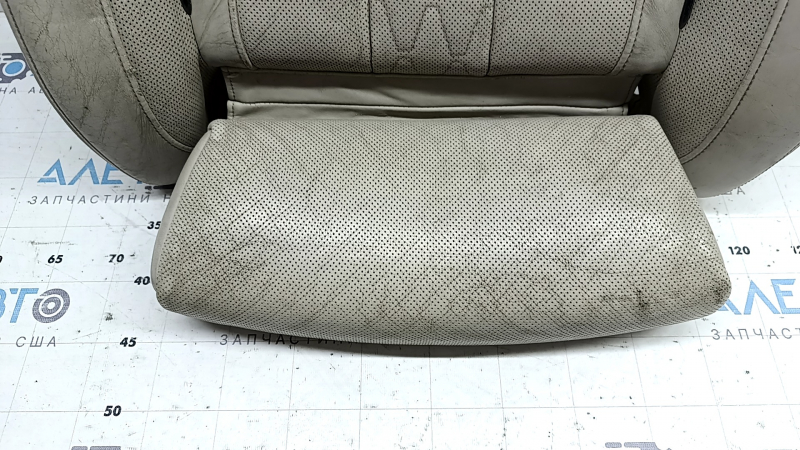 BMW X7 G07 19-22 passenger seat cushion upholstery, Elfenbein-Weiss leather, Comfort, heated, with blower fans, dry-cleanable, worn leather