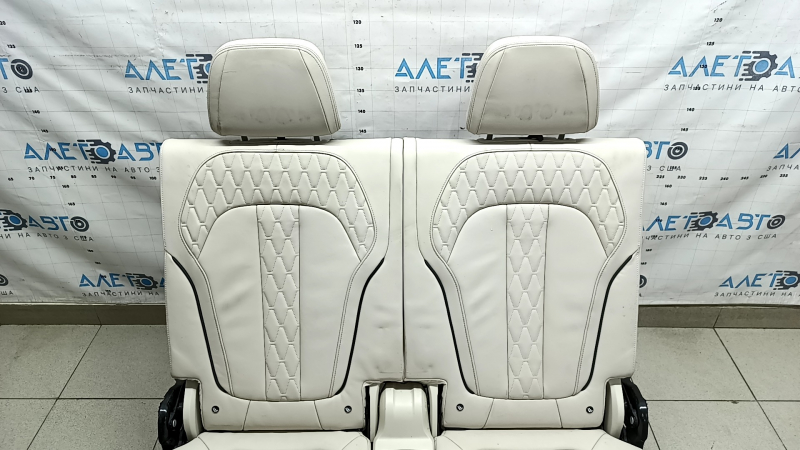 Rear row of seats 3rd row BMW X7 G07 19-22 electric, heated, for 6 seats, Elfenbein-Weiss leather, Comfort, dry-cleanable, torn seat belt latch lining