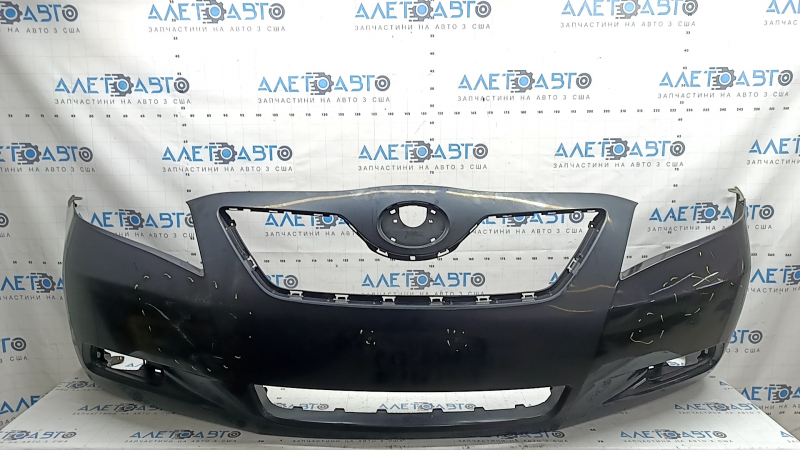 Front bumper bare Toyota Camry v40 07-09 black, worn, non-factory holes, blistered paint, cobweb