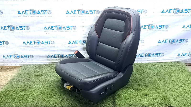 Driver's seat Chevrolet Equinox EV 24-26 with airbag, black leather, red, blue and gray stitching, electric, heated