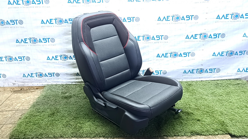 Chevrolet Equinox EV 24-26 passenger seat with airbag, black leather, red, blue and gray stitching, mechanical, heated, with block