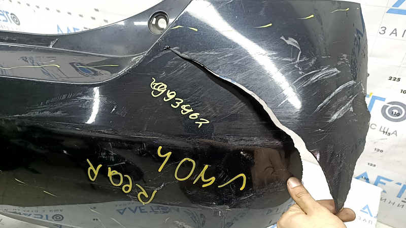 Rear bumper bare Toyota Camry v40 07-11 hybrid, black, scratches, dent, cracks, torn
