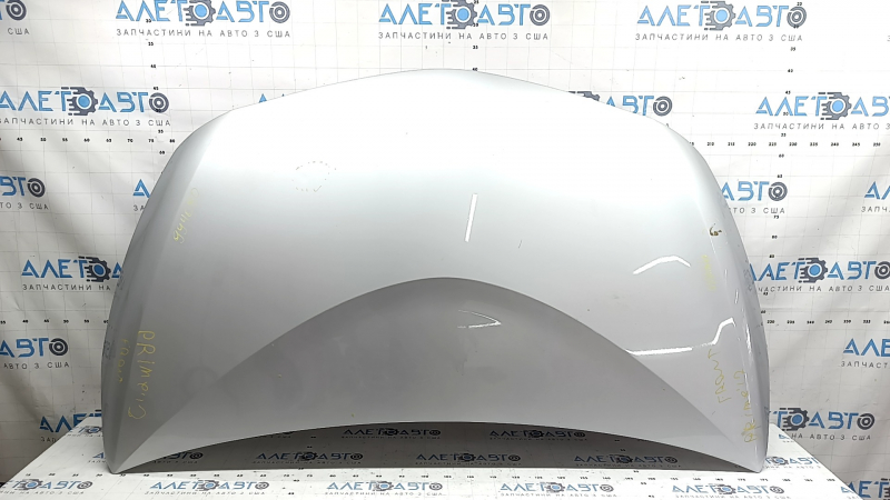 Bare hood Toyota Prius 50 Prime 17-22 aluminum, silver 1F7, bumps, corrosion of the hood lock hook, in glue