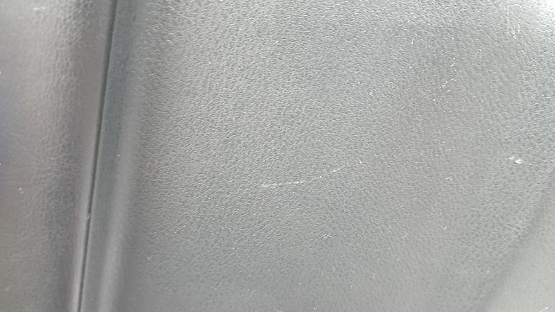 Door trim, rear left card, Nissan Rogue 21-22, black with black leather insert, leather armrest, brown top, under curtain, without curtain, scratches