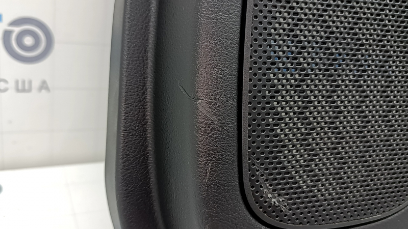 Door trim, rear right card, Nissan Rogue 21-22, black with black leather insert, leather armrest, brown top, under curtain, without curtain, scratches