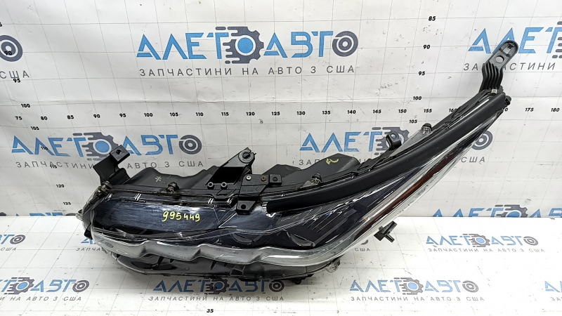 Left front headlight assembly for Toyota Prius 50 Prime 17-19 LED with seal and upper mount, ready for polishing