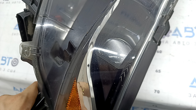 Left front headlight assembly for Toyota Prius 50 Prime 17-19 LED with seal and upper mount, ready for polishing