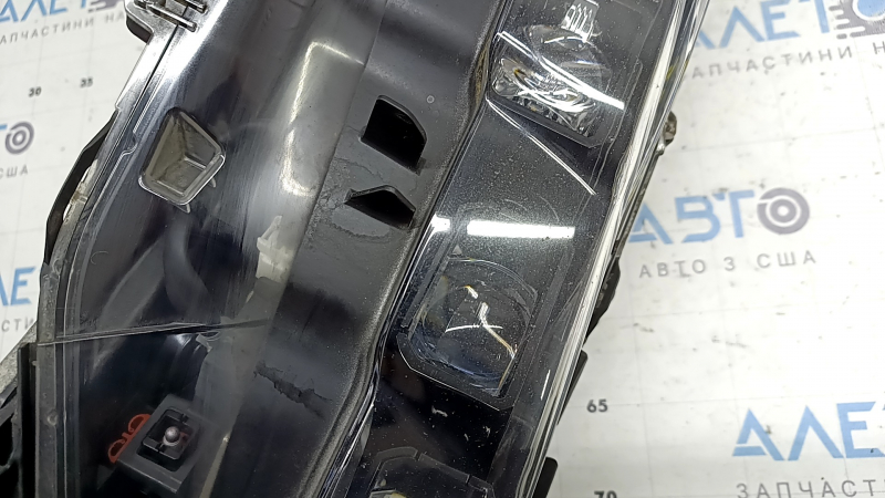 Left front headlight assembly for Toyota Prius 50 Prime 17-19 LED with seal and upper mount, ready for polishing