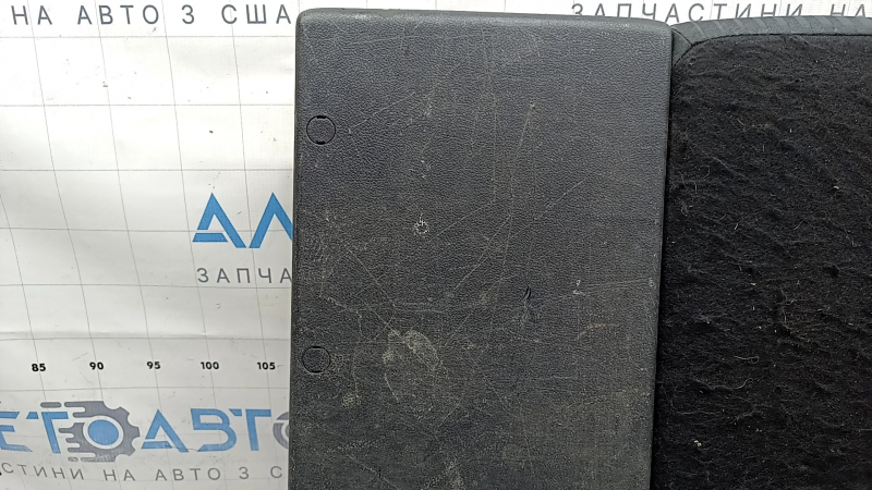 The back of the rear row of seats, 2nd row, right, complete, Toyota Prius 50 Prime 17-22, black fabric, scratches on the plastic, defective pile on the back side, dents, dry cleaning required