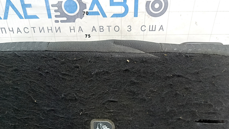 The back of the rear row of seats, 2nd row, right, complete, Toyota Prius 50 Prime 17-22, black fabric, scratches on the plastic, defective pile on the back side, dents, dry cleaning required