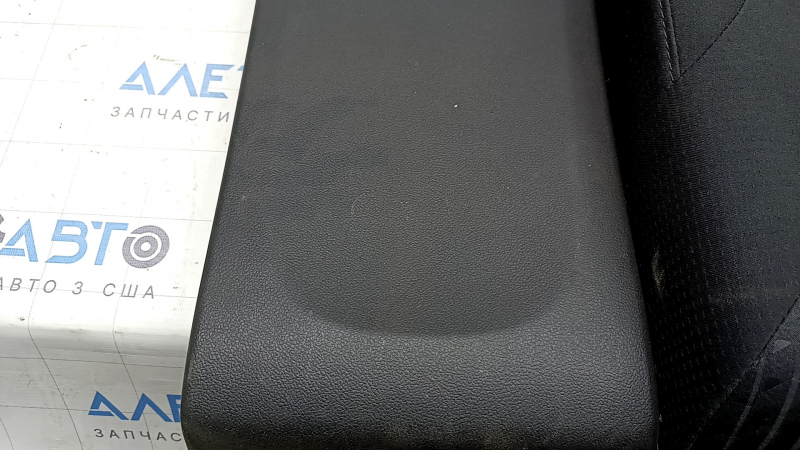 The back of the rear row of seats, 2nd row, right, complete, Toyota Prius 50 Prime 17-22, black fabric, scratches on the plastic, defective pile on the back side, dents, dry cleaning required