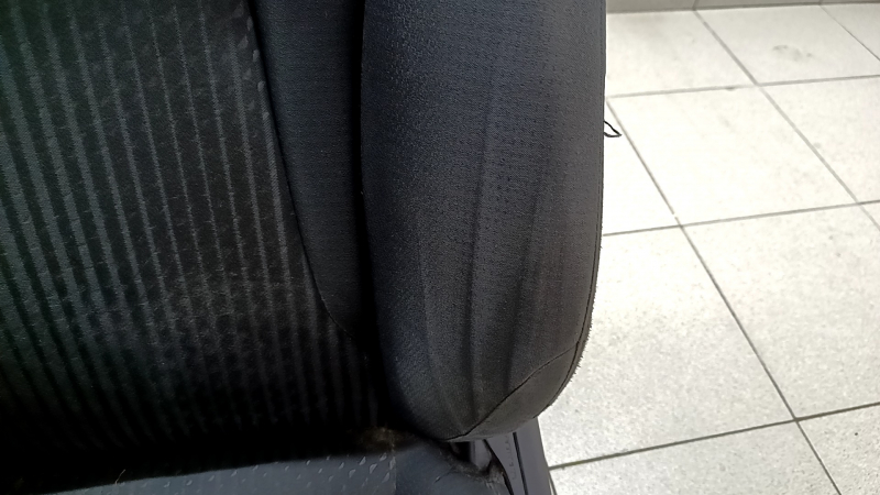 Driver's seat for Toyota Prius 50 Prime 17-19 without airbag, mechanical, heated, black fabric, worn, dry cleanable, creases