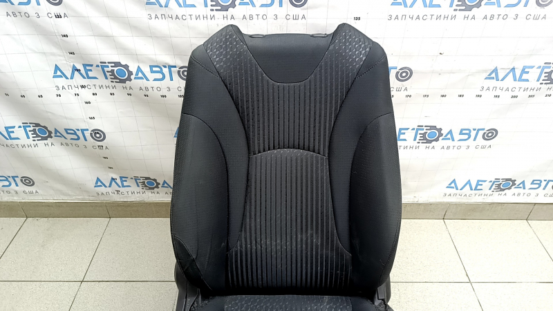 Passenger seat for Toyota Prius 50 Prime 17-19 without airbag, mechanical, heated, black fabric, worn, dry cleanable, creases