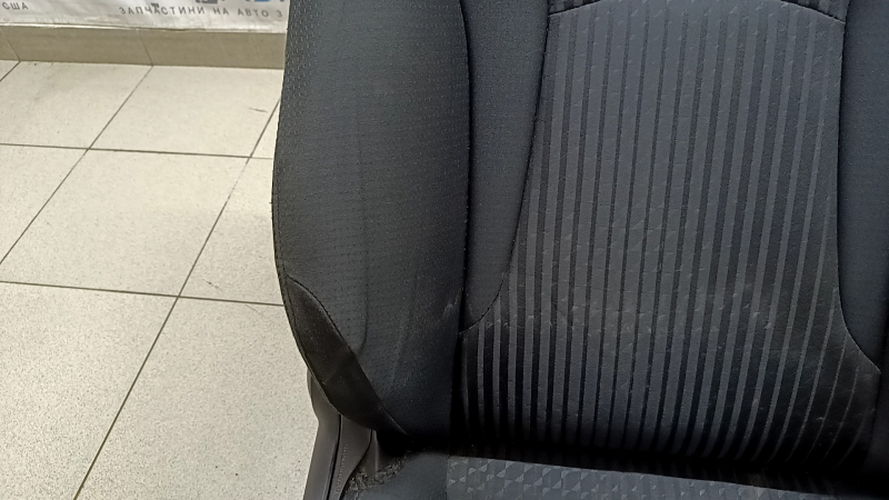 Passenger seat for Toyota Prius 50 Prime 17-19 without airbag, mechanical, heated, black fabric, worn, dry cleanable, creases