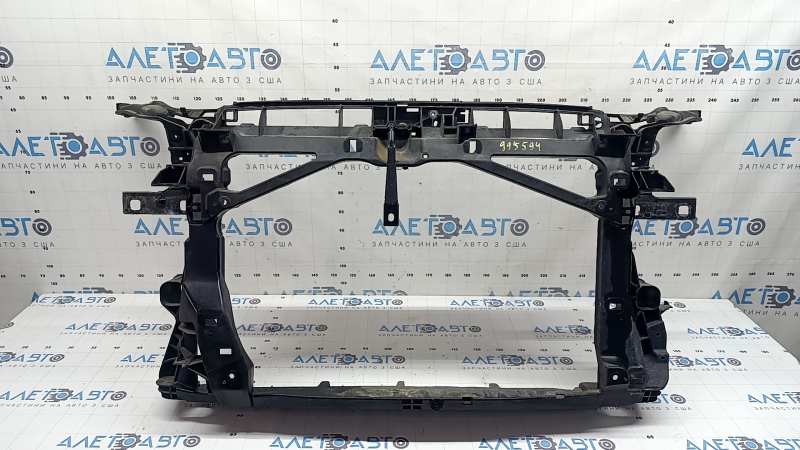 Audi A3 8V 15-20 4d 1.8T, 2.0T radiator panel with hood lock hook bracket, rusted bolt