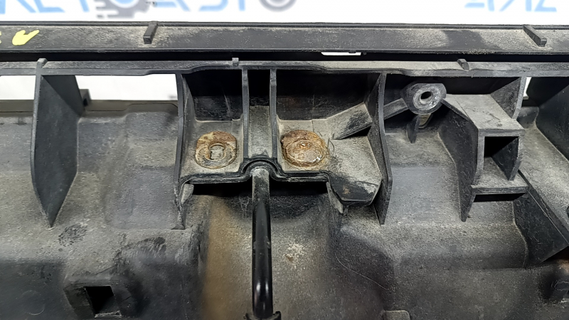 Audi A3 8V 15-20 4d 1.8T, 2.0T radiator panel with hood lock hook bracket, rusted bolt