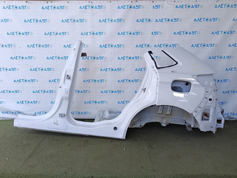 Quarter wing rear left Ford Edge 19-24 sawed off with central pillar, white, ends