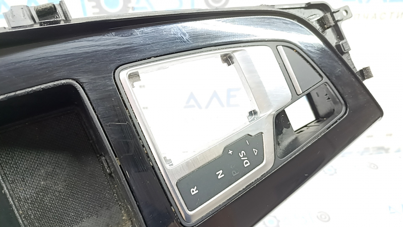Center console trim with cup holders for Audi A4 B9 20-25, glossy black, with shifter trim, scratches