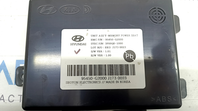 Driver's seat control unit Hyundai Ioniq 17-22