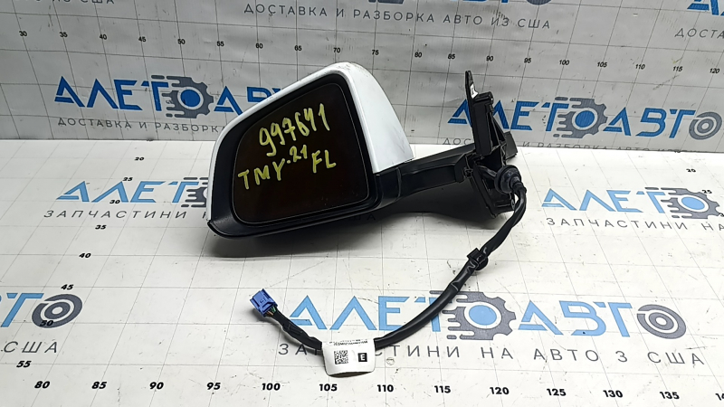 Left side mirror assembly Tesla Model Y 20-25 13 pins, white PPSW, without cover, in glue