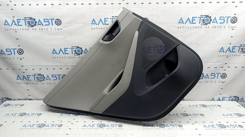 Door trim, rear left card, Hyundai Ioniq 17-19, black with beige, with armrest, beige leather, worn, dry-cleanable