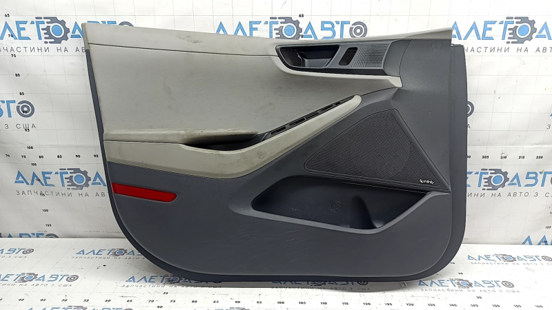 Door trim, front left card, Hyundai Ioniq 17-19, black beige, with armrest, beige leather, for memory and tweeter, for Infinity acoustics, worn, for dry cleaning