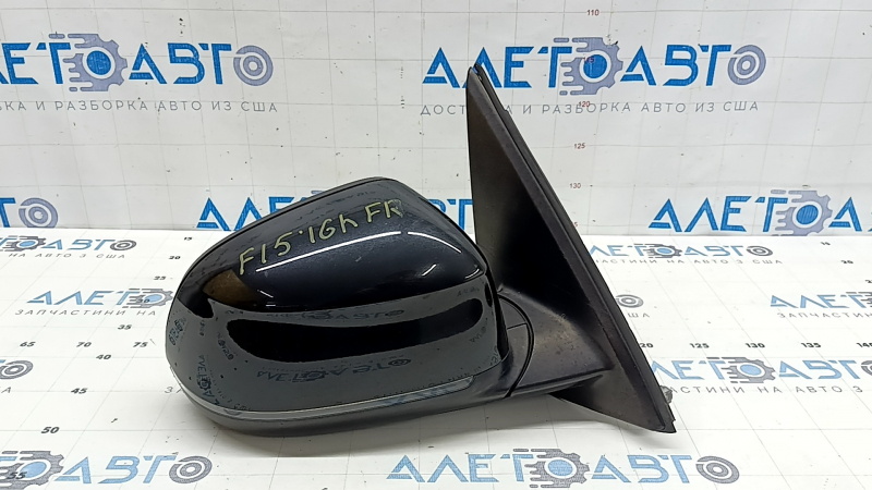 Right side mirror assembly BMW X5 F15 14-18 5 pins, turn signal, heated, auto-dimming, structured mount, gloss black