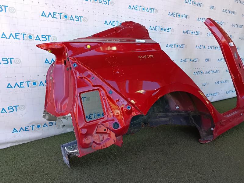 Quarter wing rear right Toyota Prius 50 19-22 under BSM, sawed off with the central pillar, red, bumps, dents