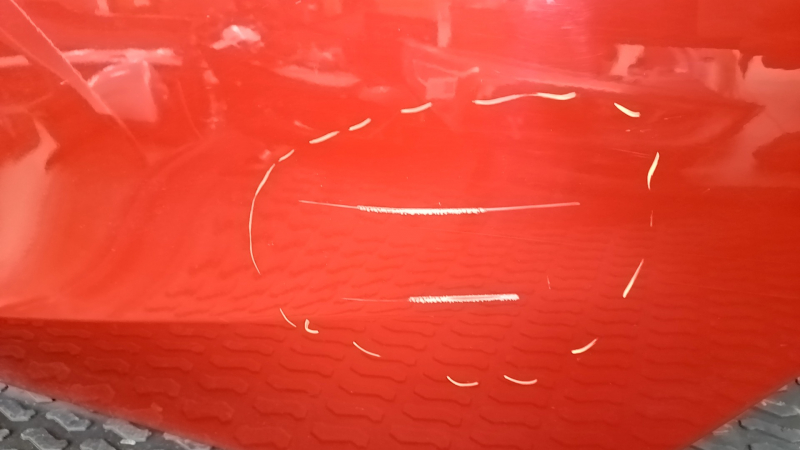 Bare rear left door BMW 3 G20 19-26 red A75, scratches