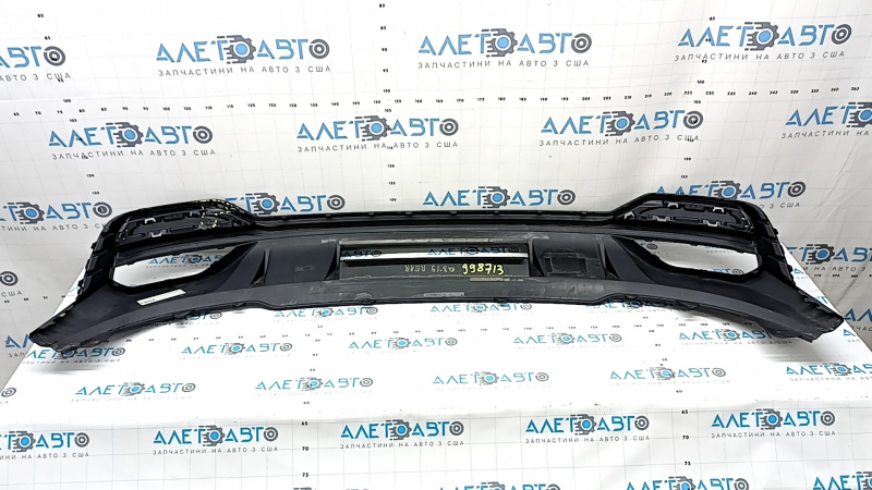 Rear bumper lip Audi Q3 83A 19-21 black chrome, matte, S-Line, tears, scratches, dented, crack, broken mount