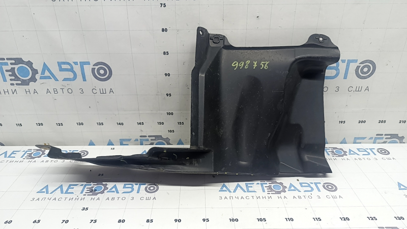 The left side engine protection of Toyota Prius 50 16-18 is worn, torn, and dented