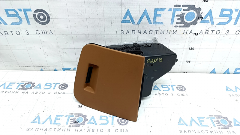Front panel pocket box left BMW 3 G20 19-26 brown COGNAC