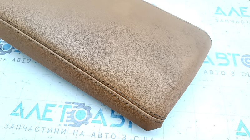 Armrest of the center console BMW 3 G20 19-21 brown leather COGNAC with stitching, dry-cleanable