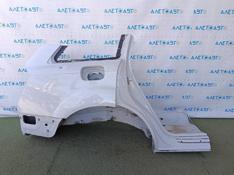 Quarter wing rear right Audi Q7 4L 10-15 sawed off, white, butt