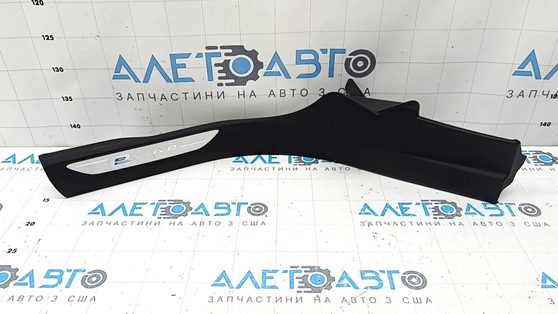 Rear left door sill trim BMW X5 F15 14-18 black for 2 rows with chrome insert E-Drive, scratches
