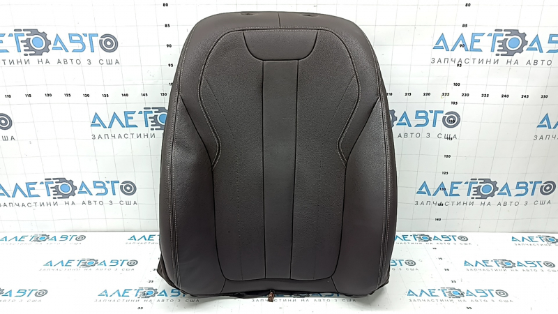 BMW X5 F15 14-18 passenger seat back upholstery, brown Dakota MOKKA leather, heated, ready to clean