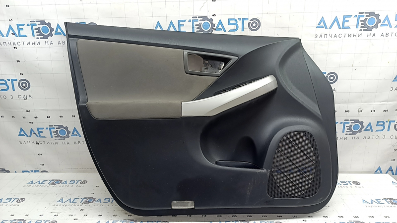 Door trim, front left card, Toyota Prius 30 10-15, black with dark gray insert, fabric, dry cleanable