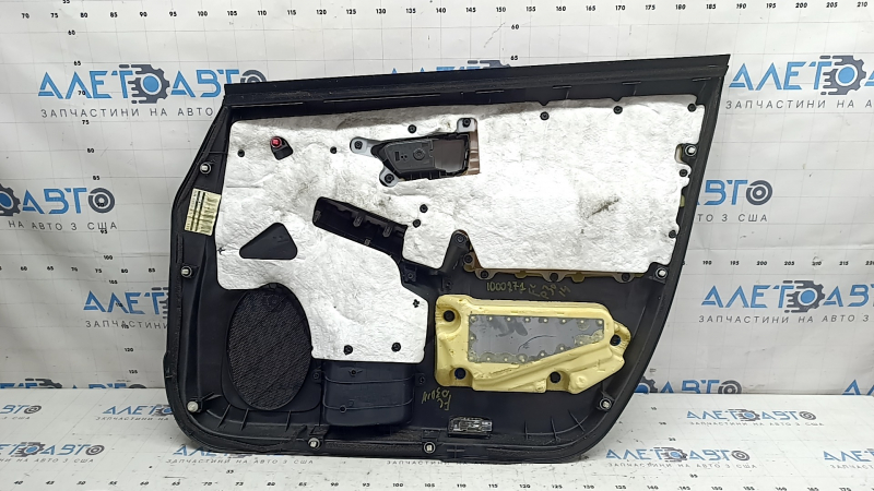 Door trim, front left card, Toyota Prius 30 10-15, black with dark gray insert, fabric, dry cleanable