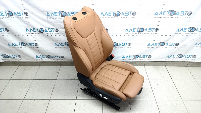 Passenger seat BMW 3 G20 19-22 with airbag, electric, heated, Sport, brown leather COGNAC, dry cleanable
