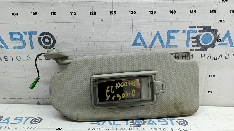 Left sun visor Volvo XC90 16-26 gray with backlight, without hook, dry cleanable
