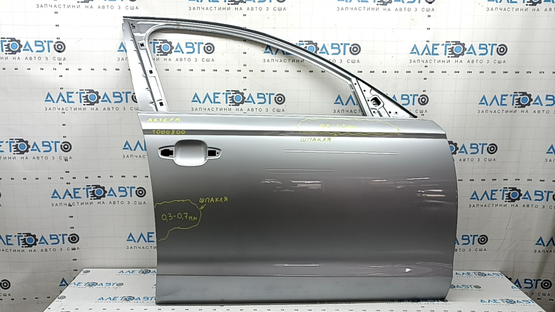 Bare front right door Audi A6 C7 12-18 silver LZ7G, after repair