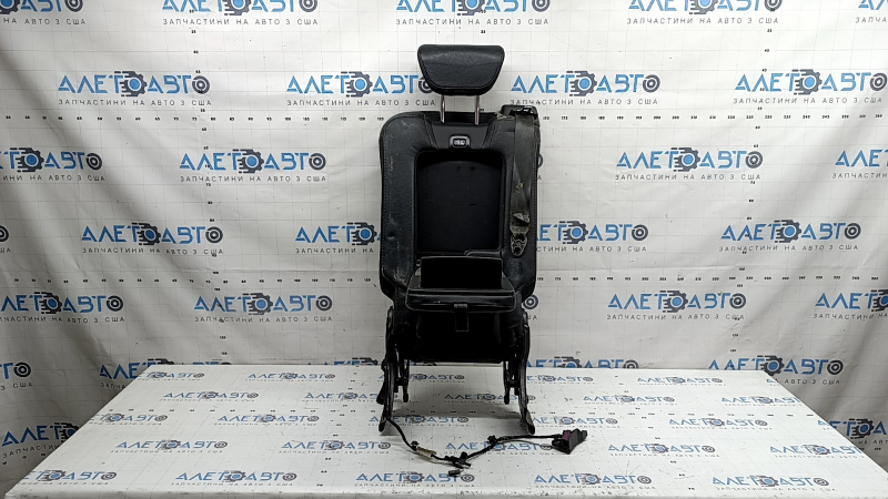 Rear seat backrest (2nd row) center Volvo XC90 16-25 black leather, with belt, armrest, upper frame and headrest, dry-cleanable